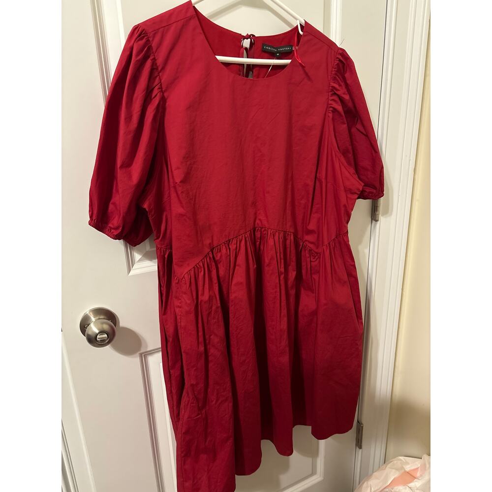 English Factory asymmetrical baby doll mini dress nwt sz 1X red